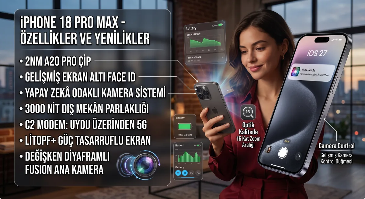 Apple iPhone 18 Serisi ile Ekran Altı Face ID ve 2nm İşlemci Çağını Başlatıyor: İşte İlk Detaylar