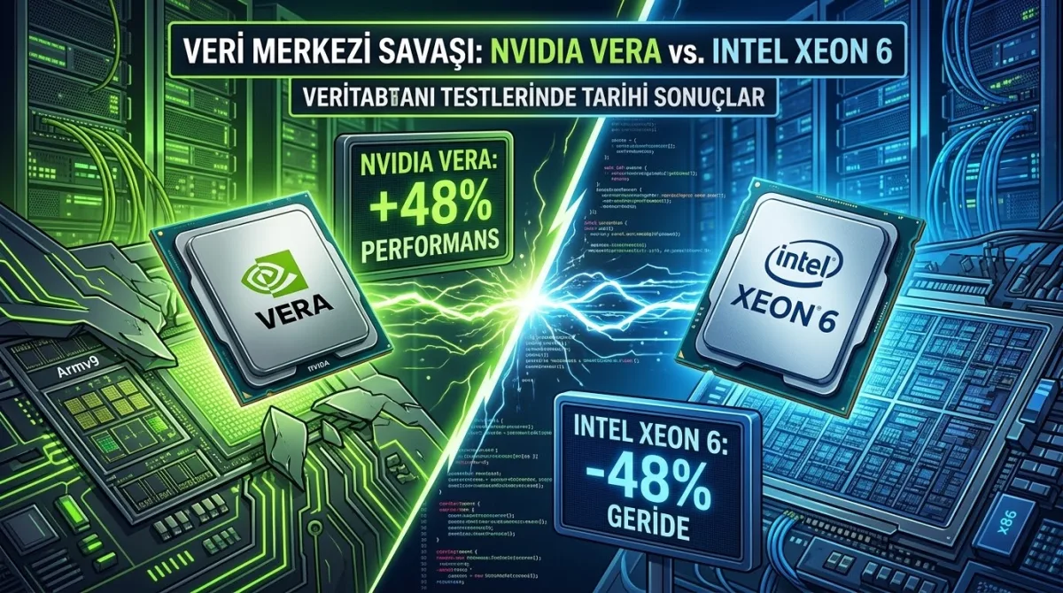 Sunucu Pazarında Devler Kapıştı: NVIDIA Vera, Veritabanı Testlerinde Intel Xeon 6’yı Ezdi Geçti!