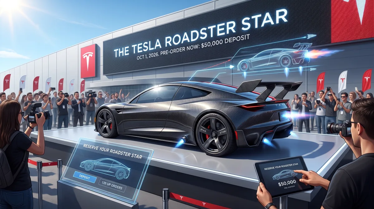 Tesla Roadster Yeniden Sahnede: Ekim'deki Tanıtım Öncesi 50.000 Dolarlık Kapora ile Ön Siparişler Açıldı