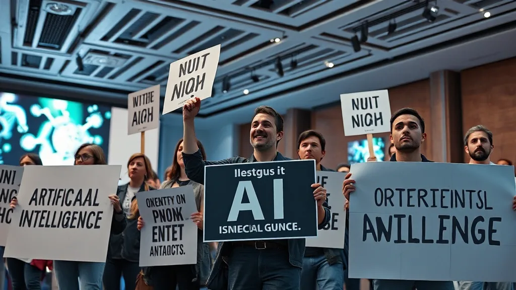Yapay zeka etkinliğinde dikkat çekici bir protesto! 🤖